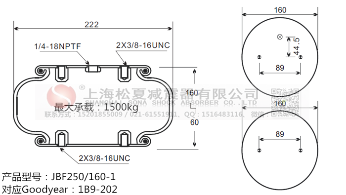 JBF250/160-1橡膠<a href='http://hun123.cn/' target='_blank'><u>空氣彈簧</u></a>