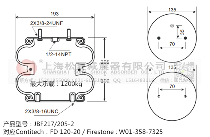 JBF217/205-2橡膠<a href='http://hun123.cn/' target='_blank'><u>空氣彈簧</u></a>